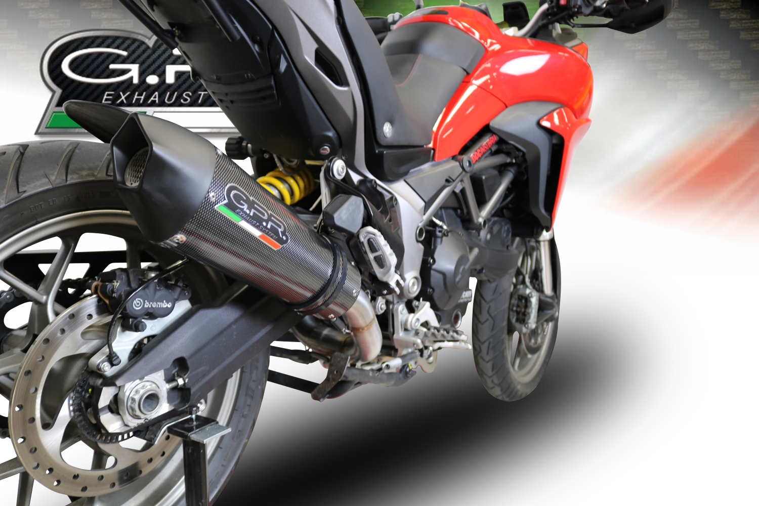 GPR exhaust compatible with  Ducati Multistrada 950 2017-2020, Gpe Ann. Poppy, Mid-Full system exhaust including removable db killer 