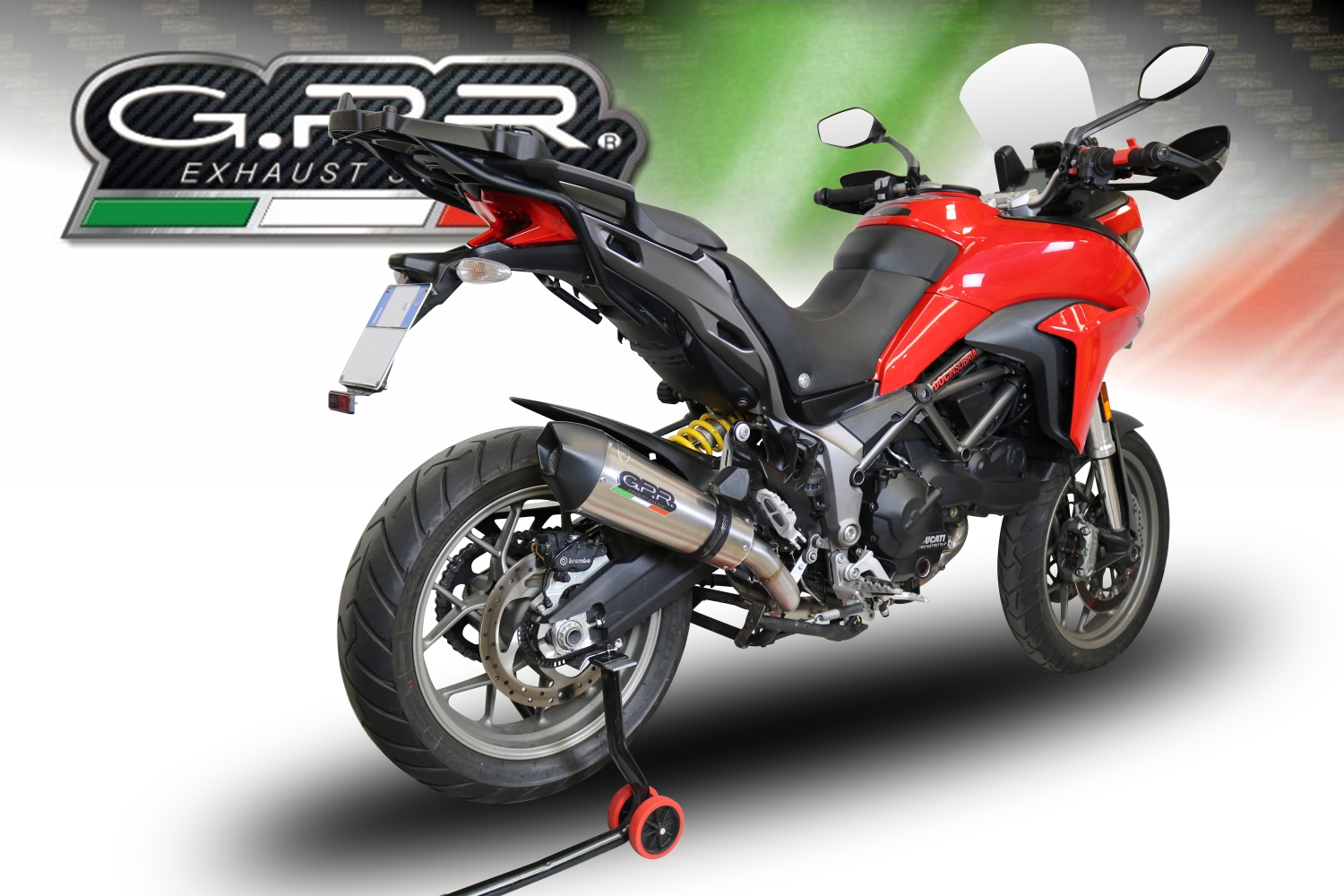 GPR exhaust compatible with  Ducati Multistrada 950 2017-2020, Gpe Ann. Titanium, Mid-Full system exhaust including removable db killer 