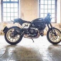 GPR exhaust compatible with  Ducati Scrambler 803 2017-2020, Furore Poppy, Slip-on exhaust including link pipe and removable db killer 