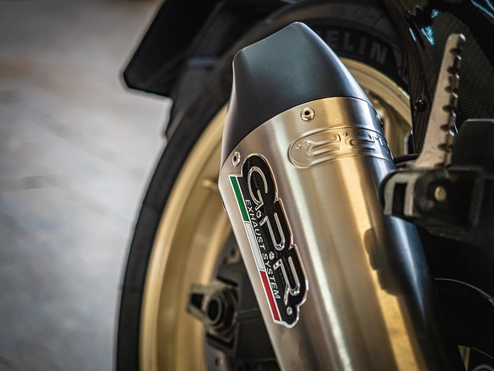 GPR exhaust compatible with  Ducati Scrambler 803 2017-2020, Gpe Ann. Titanium, Slip-on exhaust including link pipe and removable db killer 