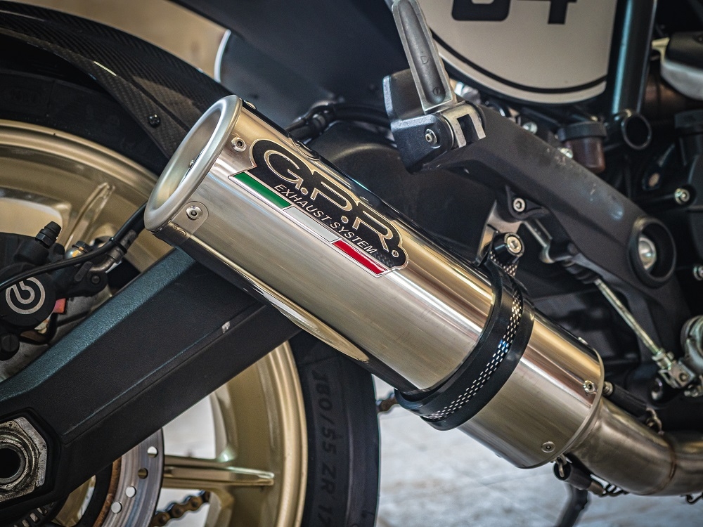 GPR exhaust compatible with  Ducati Scrambler 803 2017-2020, M3 Inox , Slip-on exhaust including link pipe and removable db killer 