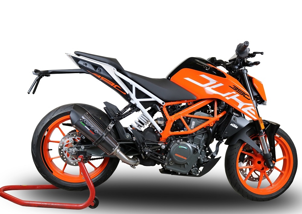 GPR exhaust compatible with  Ktm RC 390 2017-2020, GP Evo4 Poppy, Slip-on exhaust including removable db killer and link pipe 