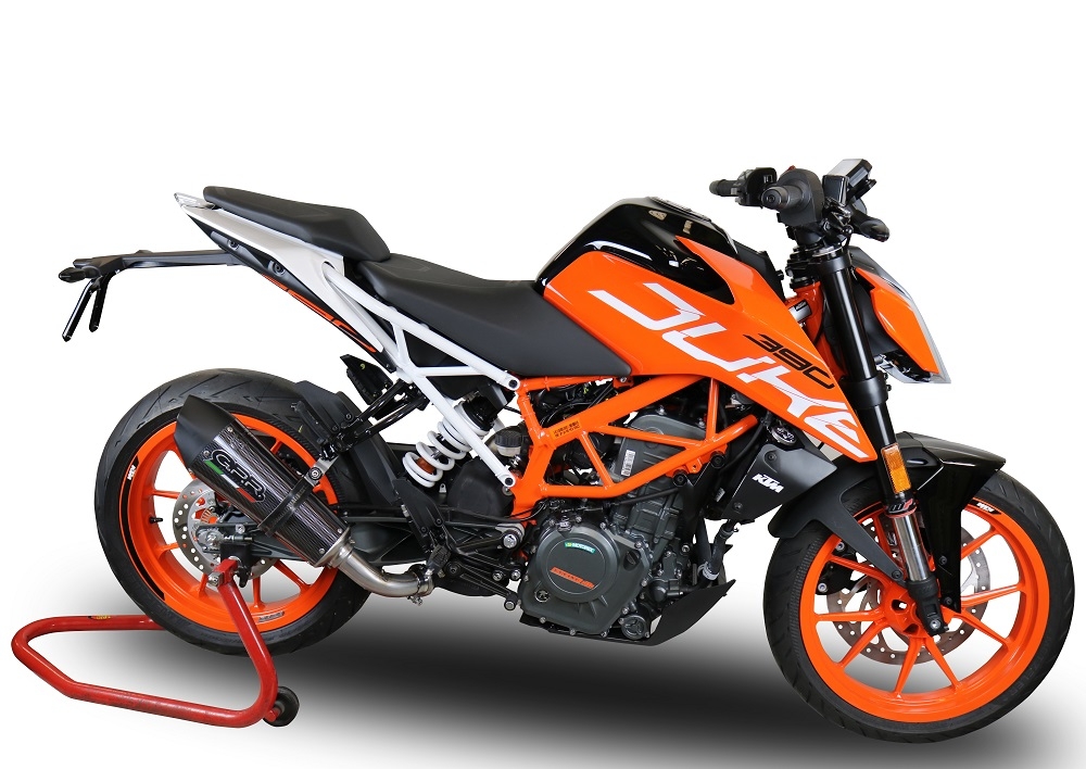 GPR exhaust compatible with  Ktm RC 390 2017-2020, GP Evo4 Poppy, Slip-on exhaust including removable db killer and link pipe 