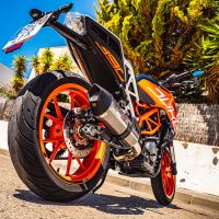 GPR exhaust compatible with  Ktm RC 390 2017-2020, GP Evo4 Poppy, Slip-on exhaust including removable db killer and link pipe 