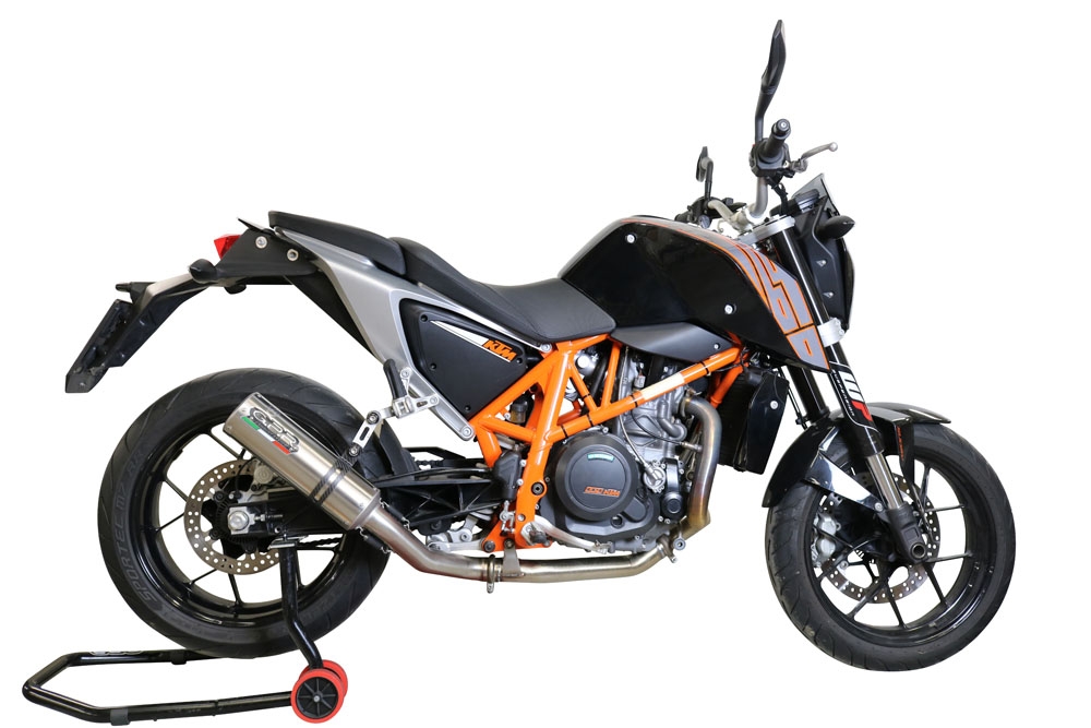 GPR exhaust compatible with  Ktm 690 Duke 2012-2016, M3 Titanium Natural, Slip-on exhaust including removable db killer and link pipe 