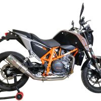 GPR exhaust compatible with  Ktm 690 Duke 2012-2016, M3 Titanium Natural, Slip-on exhaust including removable db killer and link pipe 