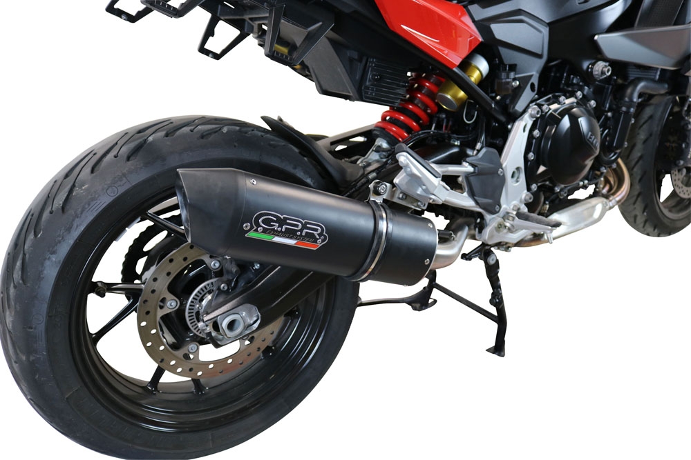 GPR exhaust compatible with  Bmw F900XR F900R 2020-2024, Furore Evo4 Nero, Slip-on exhaust including removable db killer and link pipe 