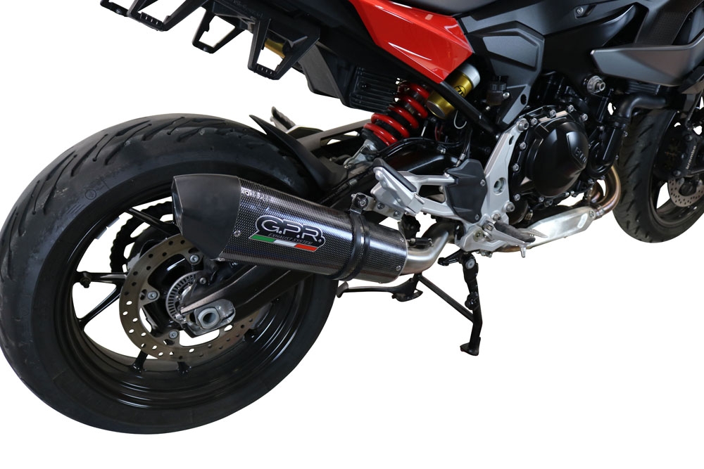 GPR exhaust compatible with  Bmw F900XR F900R 2020-2024, GP Evo4 Poppy, Slip-on exhaust including removable db killer and link pipe 