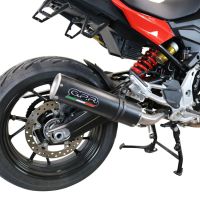 GPR exhaust compatible with  Bmw F900XR F900R 2020-2024, M3 Black Titanium, Slip-on exhaust including removable db killer and link pipe 