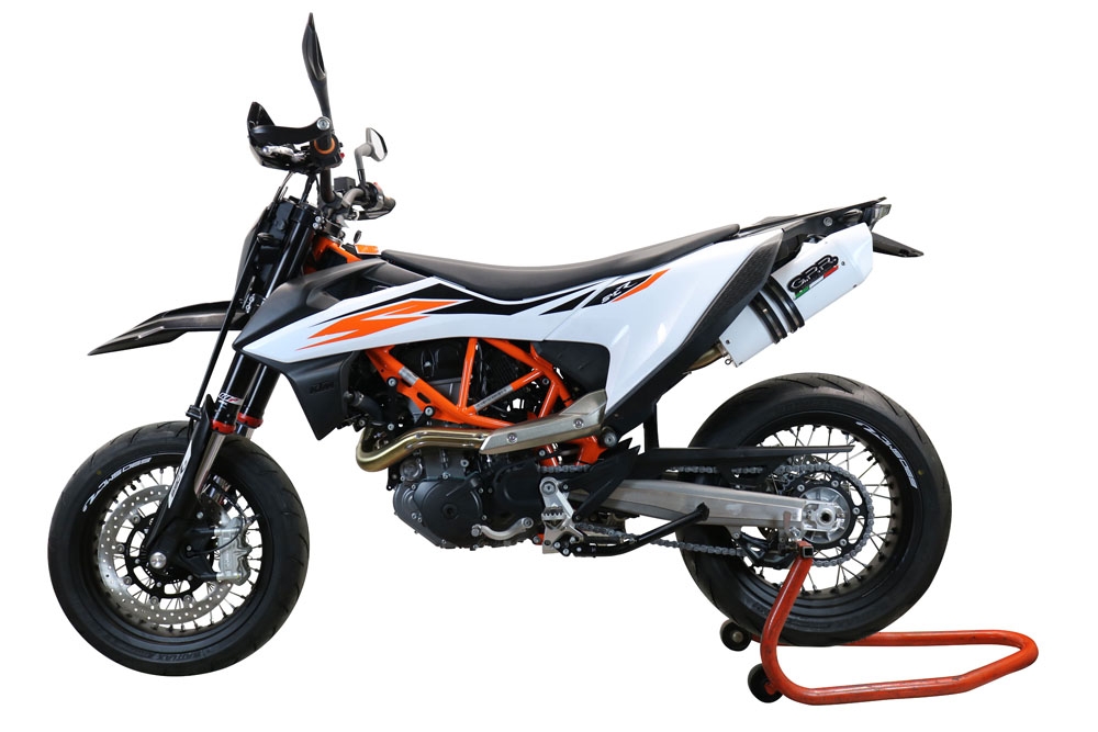 GPR exhaust compatible with  Ktm Smc 690 R  2019-2020, Albus Evo4, Slip-on exhaust including link pipe and removable db killer 