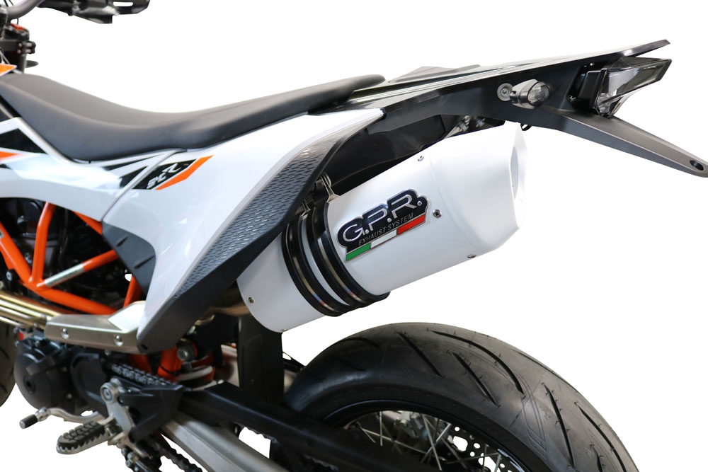 GPR exhaust compatible with  Ktm Smc 690 R  2019-2020, Albus Evo4, Slip-on exhaust including link pipe and removable db killer 