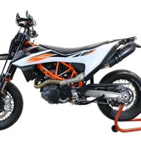 GPR exhaust compatible with  Ktm Smc 690 R  2019-2020, Furore Evo4 Nero, Slip-on exhaust including link pipe and removable db killer 