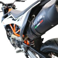 GPR exhaust compatible with  Ktm Smc 690 R  2021-2023, Furore Evo4 Nero, Slip-on exhaust including link pipe and removable db killer 