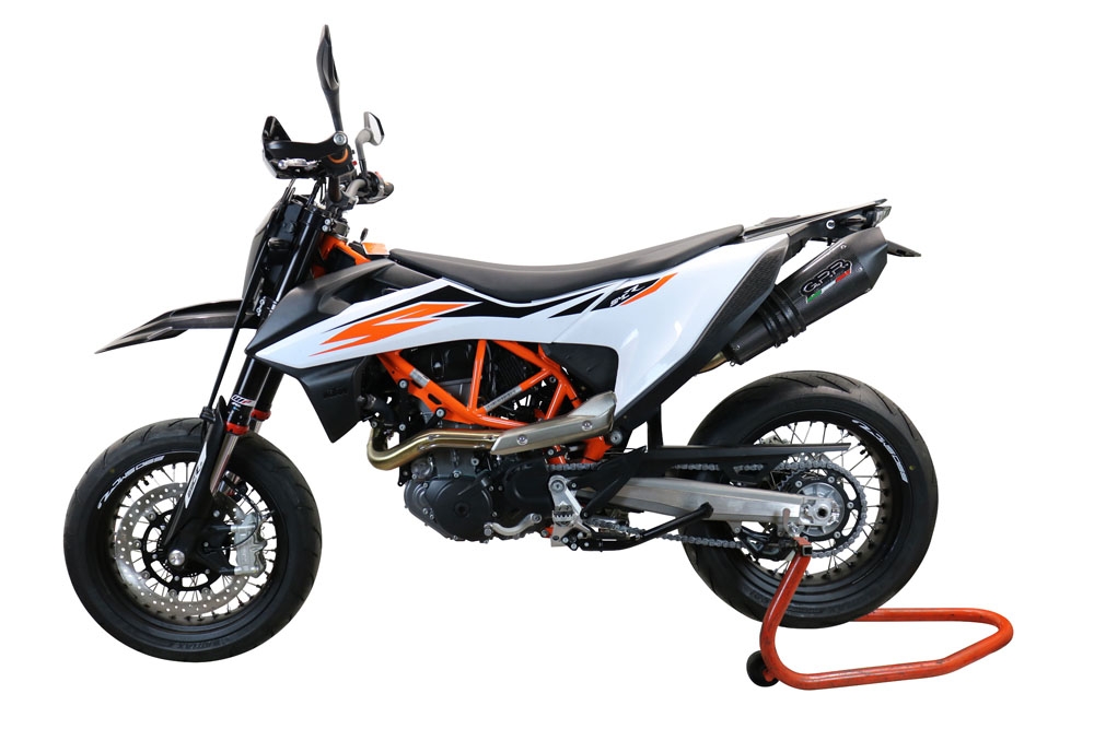 GPR exhaust compatible with  Ktm Smc 690 R  2019-2020, Gpe Ann. Poppy, Slip-on exhaust including link pipe and removable db killer 