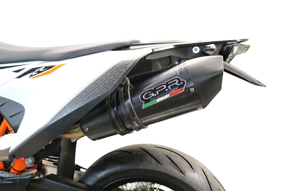 GPR exhaust compatible with  Ktm Smc 690 R  2019-2020, Gpe Ann. Poppy, Slip-on exhaust including link pipe and removable db killer 