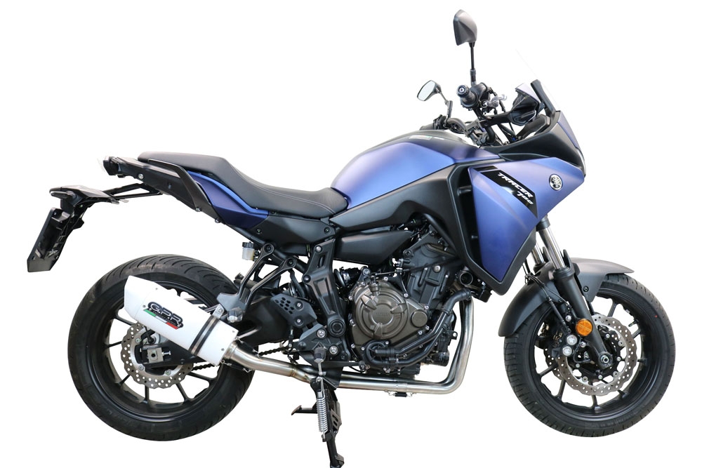 Exhaust system compatible with Yamaha Tracer 700 2020-2021, Albus Evo4, Homologated legal full system exhaust, including removable db killer and catalyst 