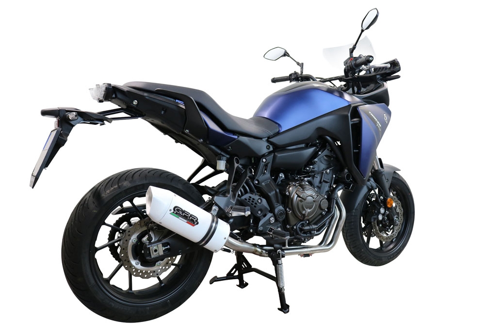 Exhaust system compatible with Yamaha Tracer 700 2020-2021, Albus Evo4, Homologated legal full system exhaust, including removable db killer and catalyst 