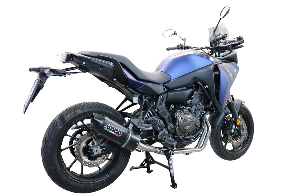 GPR exhaust compatible with  Yamaha Tracer 7 2021-2024, Furore Nero, Full system exhaust, including removable db killer 