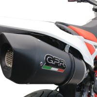 GPR exhaust compatible with  Beta RR 125 4T Motard 2019-2020, Furore Evo4 Nero, Slip-on exhaust including link pipe and removable db killer 