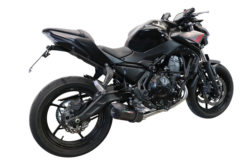 GPR exhaust compatible with  Kawasaki Z-650 2017-2020, Furore Evo4 Nero, Full system exhaust, including removable db killer 