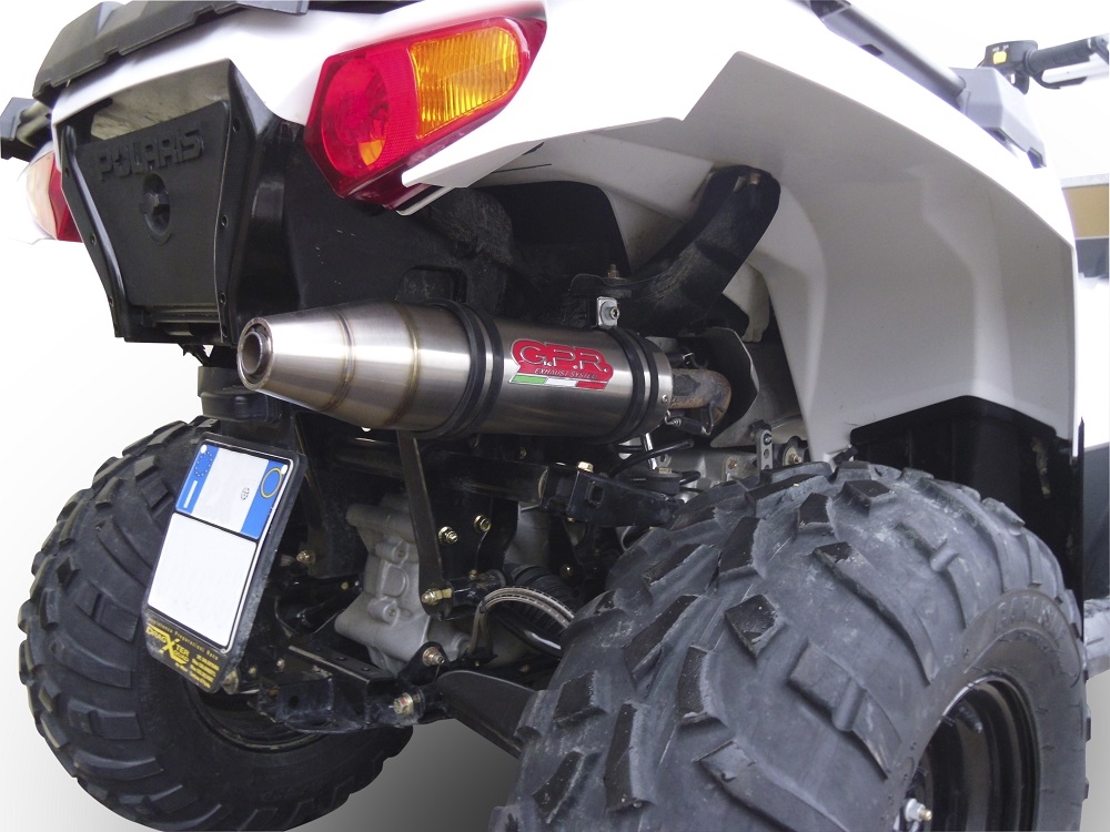 GPR exhaust compatible with  Polaris Sportsman 450 2014-2022, Deeptone Atv, Slip-on exhaust including removable db killer and link pipe 