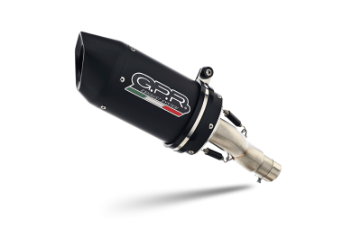 Exhaust compatible with Benelli Leoncino 500 Trail 2017-2020, Furore Nero, Slip-on exhaust including removable db killer and link pipe 