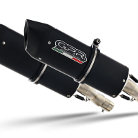 Exhaust system compatible with Triumph Street Triple 675 2007-2012, Furore Nero, Dual Homologated legal slip-on exhaust including removable db killers, link pipes and catalysts 