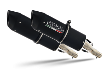 GPR exhaust compatible with  Honda Hornet 900 CB900F 2002-2005, Furore Nero, Dual slip-on including removable db killers and link pipes 