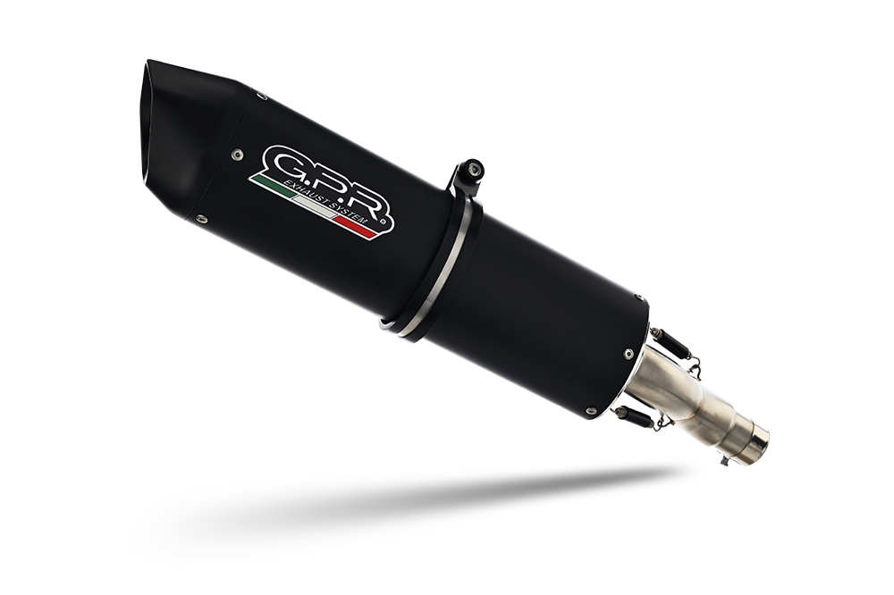 GPR exhaust compatible with  Suzuki V-Strom 650 2004-2011, Furore Nero, Mid-Full system exhaust including removable db killer 