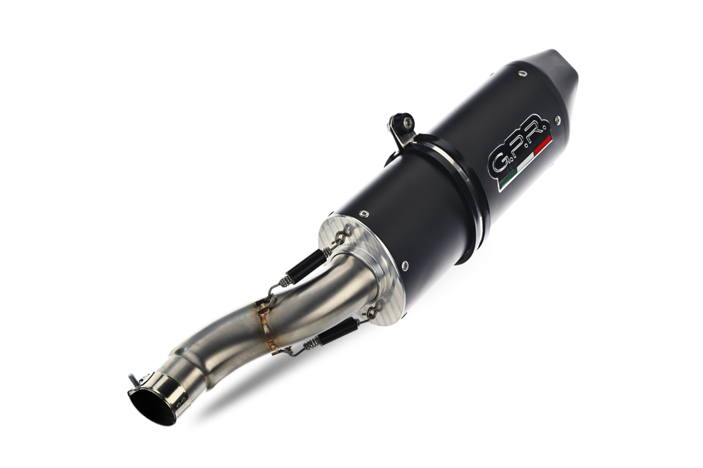 GPR exhaust compatible with  Bmw F800GT 2017-2019, Furore Evo4 Nero, Slip-on exhaust including removable db killer and link pipe 