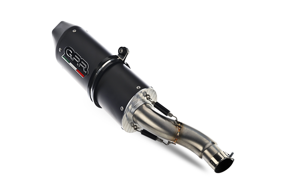 GPR exhaust compatible with  Suzuki V-Strom 650 2004-2011, Furore Nero, Mid-Full system exhaust including removable db killer 