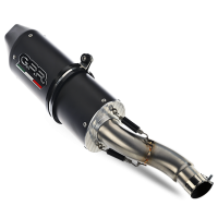 GPR exhaust compatible with  Bmw R1200GS - Adventure 2013-2016, Furore Nero, Slip-on exhaust including removable db killer and link pipe 