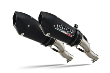 GPR exhaust compatible with  Ducati Hypermotard 1100 - 1100 Evo  2007-2012, Gpe Ann. Black titanium, Dual slip-on including removable db killers and link pipes 