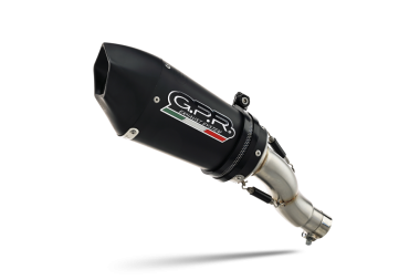 Exhaust system compatible with Mv Agusta F3 800 2021-2023, GP Evo4 Black Titanium, Homologated legal slip-on exhaust including removable db killer, link pipe and catalyst 