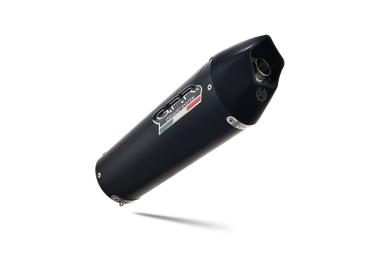 GPR exhaust compatible with  Gilera Gp 800 2008-2013, Gpe Ann. Black titanium, Mid-Full system exhaust including removable db killer 