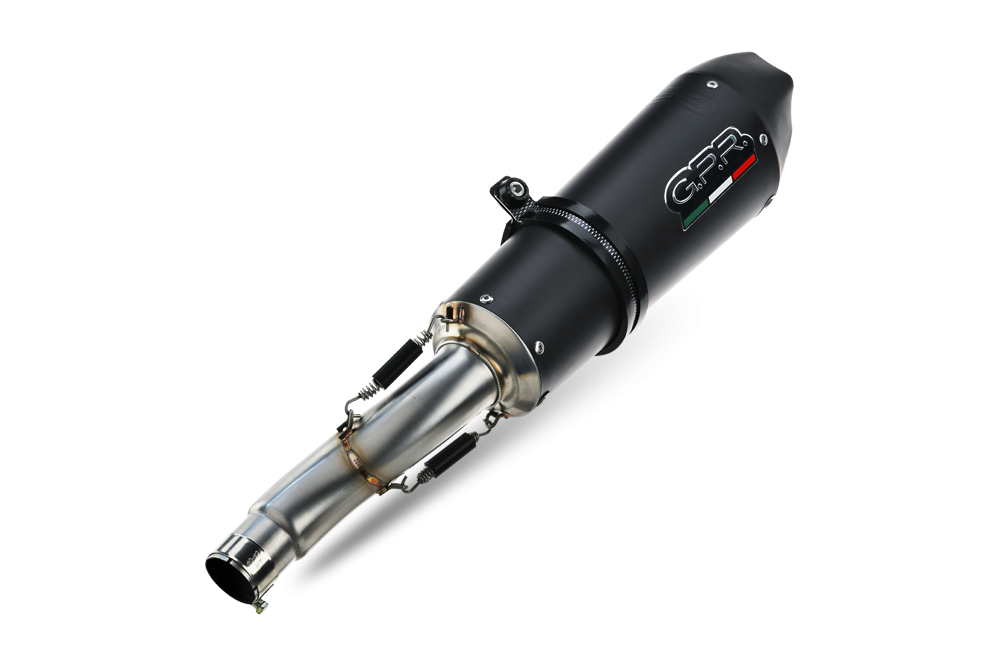 GPR exhaust compatible with  Bmw R1200GS - Adventure 2004-2009, Gpe Ann. Black titanium, Slip-on exhaust including removable db killer and link pipe 
