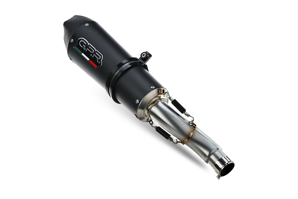 GPR exhaust compatible with  Bmw R1200GS - Adventure 2013-2016, Gpe Ann. Black titanium, Slip-on exhaust including removable db killer and link pipe 