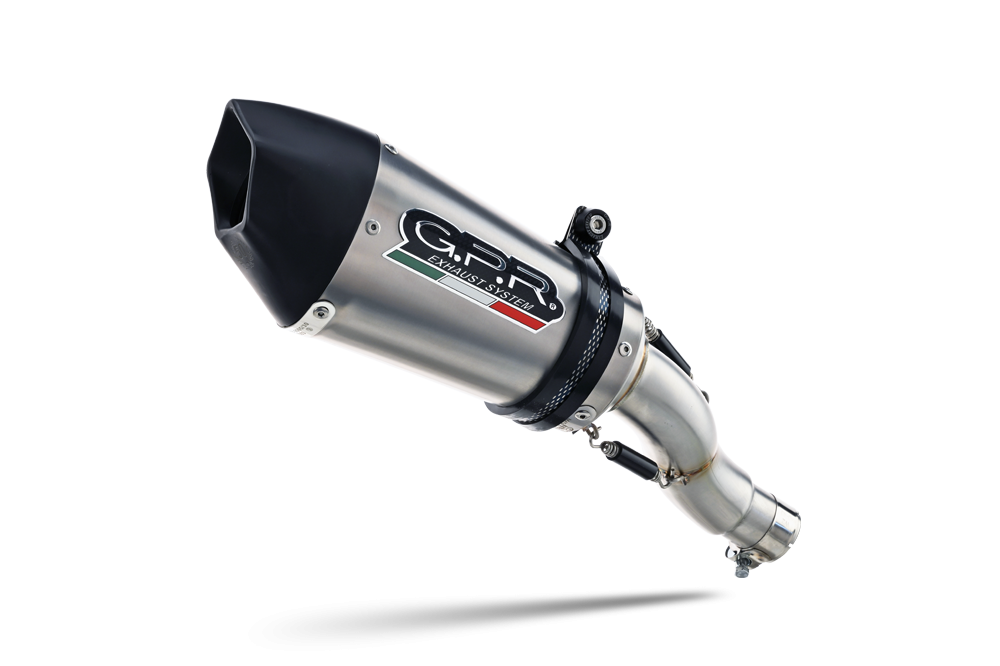 GPR exhaust compatible with  Zontes 350 T2 ADV 2022-2024, GP Evo4 Titanium, Slip-on exhaust including removable db killer and link pipe 