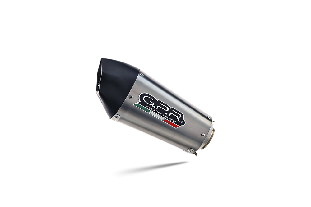 GPR exhaust compatible with  Ducati Hyperstrada - Hypermotard 939 EURO 4  2016-2019, Gpe Ann. Titanium, Slip-on exhaust including link pipe and removable db killer 