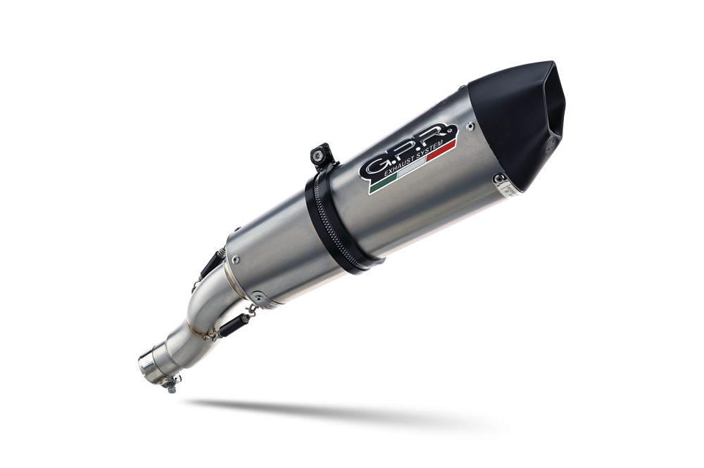 GPR exhaust compatible with  Moto Guzzi V85TT 2019-2020, Gpe Ann. titanium, Slip-on exhaust including link pipe 