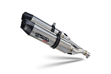 GPR exhaust compatible with  Ducati Hypermotard 1100 - 1100 Evo  2007-2012, Gpe Ann. titanium, Dual slip-on including removable db killers and link pipes 