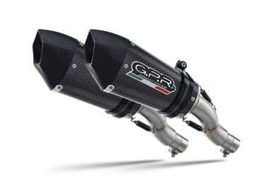 GPR exhaust compatible with  Ducati Hypermotard 1100 - 1100 Evo  2007-2012, Gpe Ann. Poppy, Dual slip-on including removable db killers and link pipes 