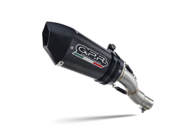 GPR exhaust compatible with  Benelli Leoncino 500 Trail 2017-2020, Gpe Ann. Poppy, Slip-on exhaust including removable db killer and link pipe 