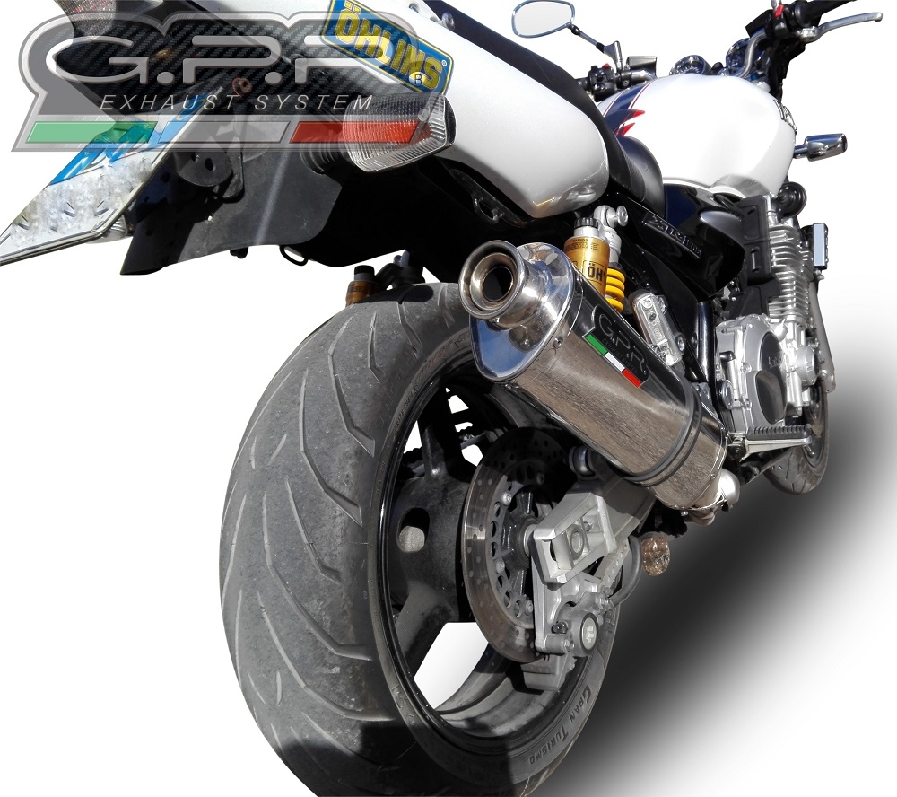 GPR exhaust compatible with  Yamaha XJR1300 2007-2017, Trioval, Slip-on exhaust including removable db killer and link pipe 