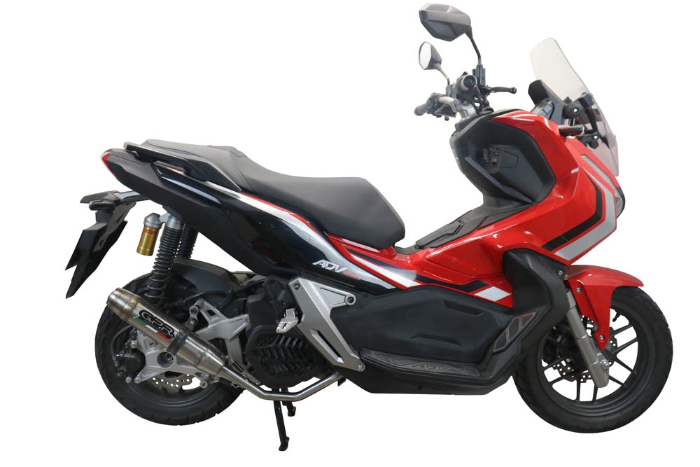 GPR exhaust compatible with  Honda Adv 150 2020-2023, Deeptone Inox, Full system exhaust, including removable db killer 