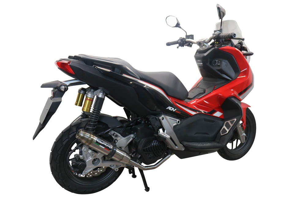 GPR exhaust compatible with  Honda Adv 150 2020-2023, Deeptone Inox, Full system exhaust, including removable db killer 