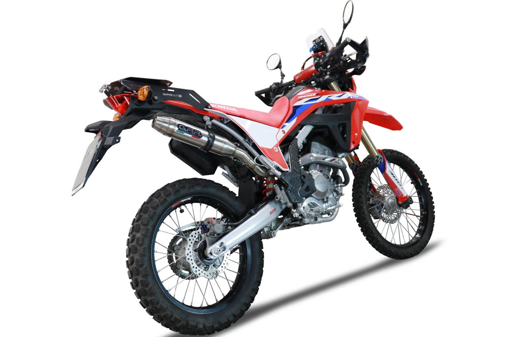 GPR exhaust compatible with  Honda Crf 300L / Rally 2021-2024, Deeptone Inox, Slip-on exhaust including link pipe and removable db killer 