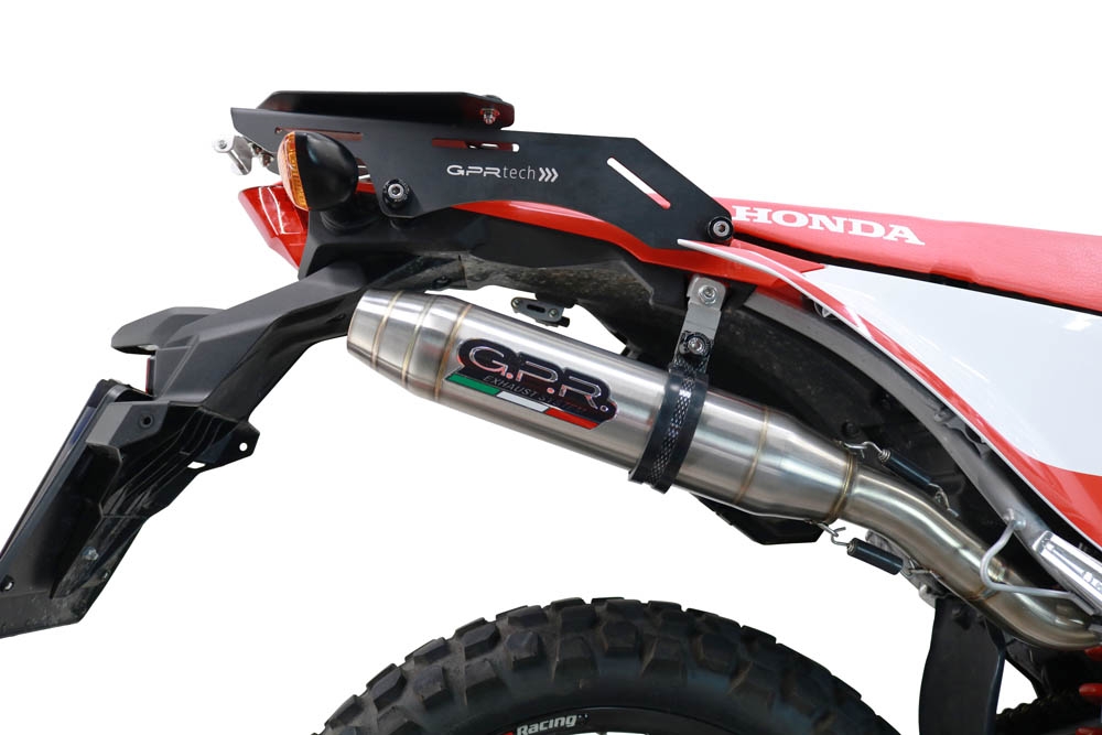 GPR exhaust compatible with  Honda Crf 300L / Rally 2021-2024, Deeptone Inox, Slip-on exhaust including link pipe and removable db killer 