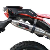 GPR exhaust compatible with  Honda Crf 300L / Rally 2021-2024, Deeptone Inox, Slip-on exhaust including link pipe and removable db killer 