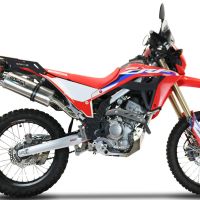 Exhaust system compatible with Honda Crf 300 L / Rally 2021-2024, Dual Inox, Homologated legal slip-on exhaust including removable db killer, link pipe and catalyst 